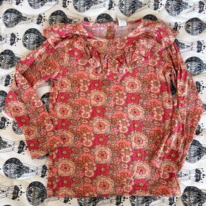 Kate Quinn Girl modal Mod 60s floral Top 7 years VGUC